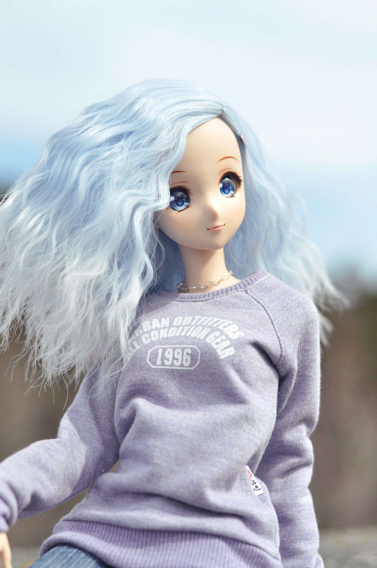 Custom doll Wig for Smart Dolls- Heat Safe - Tangle Resistant- 8.5" head size of Bjd, SD, Dollfie Dream dolls blue ombre