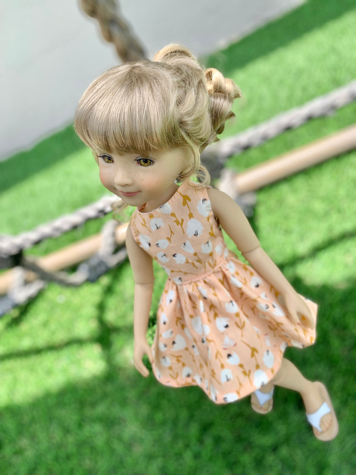 Custom doll WIG Exclusive Vegan Mohair-fits 9-10" head size Kaye Wiggs, RRFF, Wellie Dolls, bjd, Girl for All Time "Loose Fit" Zazou