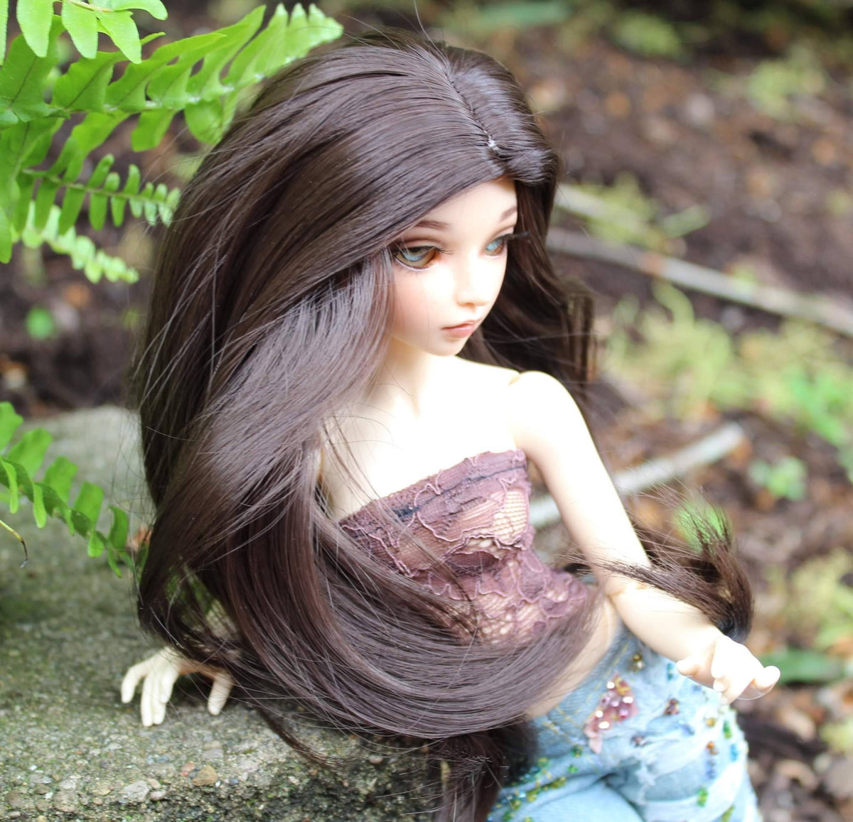 Custom doll Wig for Minifee 1/4 BJD Dolls- "TAN CAPS" 6-7" head size of Bjd, msd, Boneka ,Fairyland Minifee dolls brown natural
