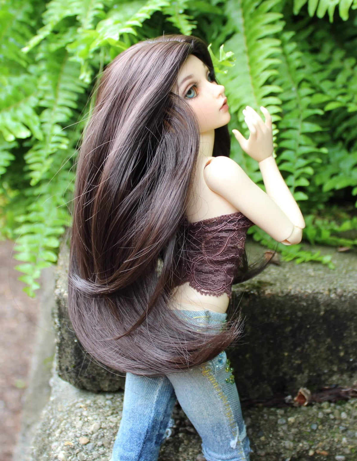 Custom doll Wig for Minifee 1/4 BJD Dolls- "TAN CAPS" 6-7" head size of Bjd, msd, Boneka ,Fairyland Minifee dolls brown natural