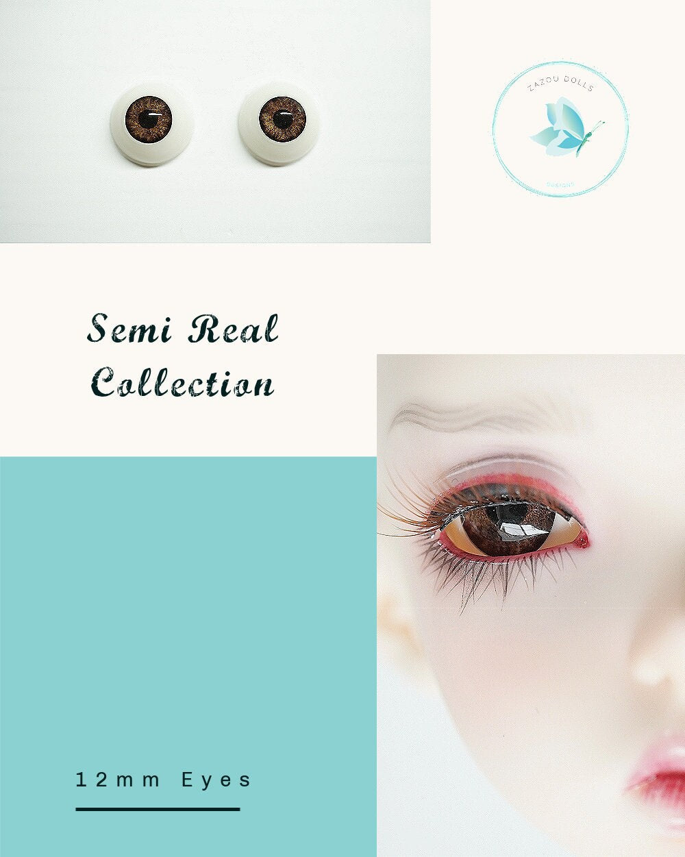 Root Beer doll eyes 12mm