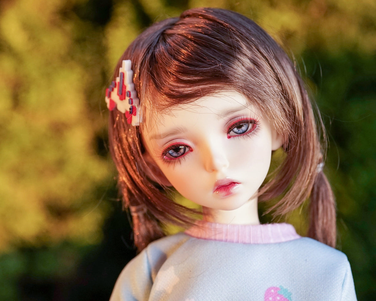 Custom doll Wig for Minifee 1/4 Bjd Dolls- "TAN CAPS" 6-7" head size of Bjd, msd, Boneka ,Fairyland Minifee dolls mohair
