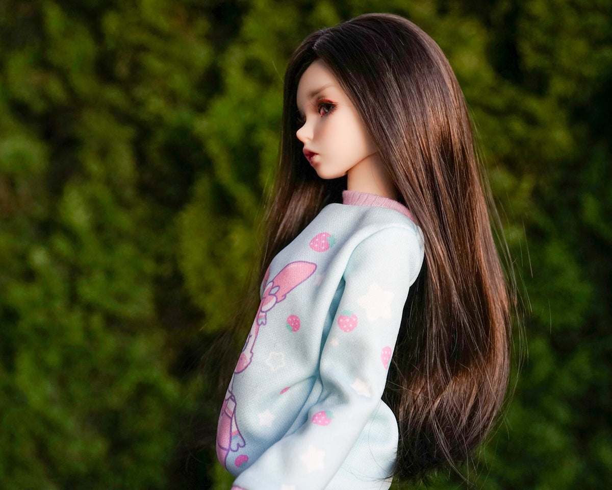 Custom doll Wig for Minifee 1/4 BJD Dolls- "TAN Caps" 6-7" head size of Bjd, Rainbow Dolls, msd, Boneka ,Fairyland Minifee dolls
