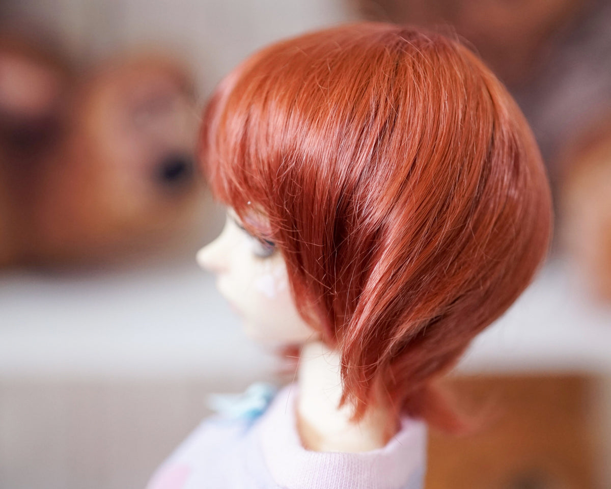 Custom doll Wig for Minifee 1/4 BJD Dolls-"Tan CAPS" 6-7" head size of Bjd, msd, Boneka ,Fairyland Minifee dolls mohair Zazou Dolls