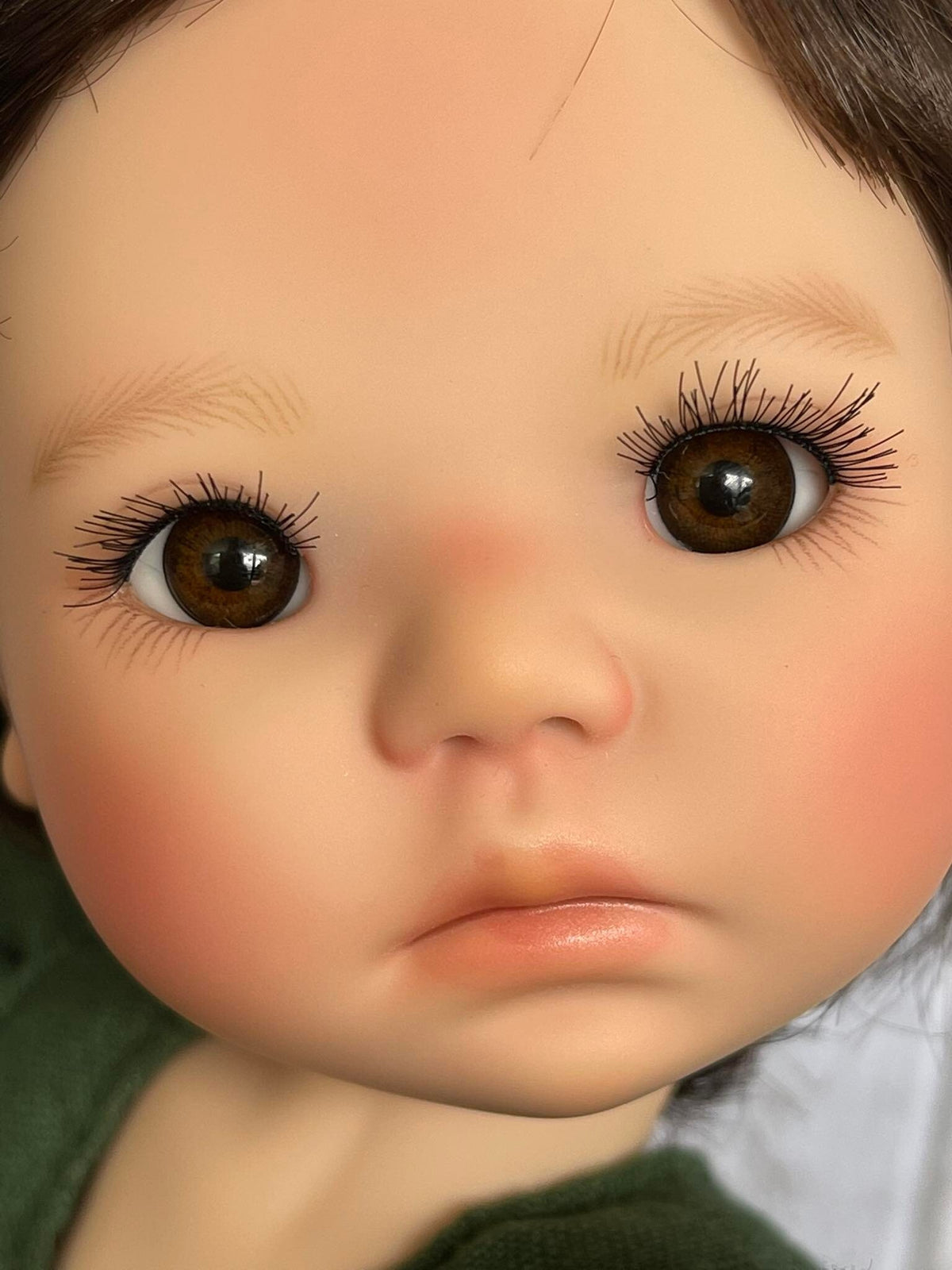 Natural 12mm Oval Glass Doll Eyes , realistic doll eyes, doll eyes replacement, Fits Meadowdolls dumpling and similar