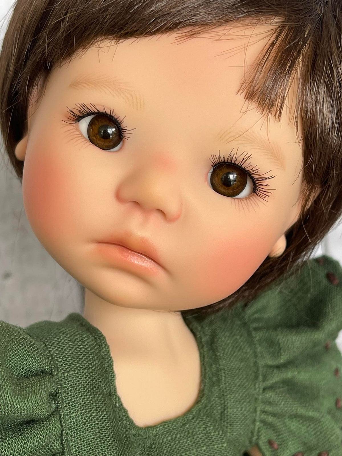Natural 12mm Oval Glass Doll Eyes , realistic doll eyes, doll eyes replacement, Fits Meadowdolls dumpling and similar