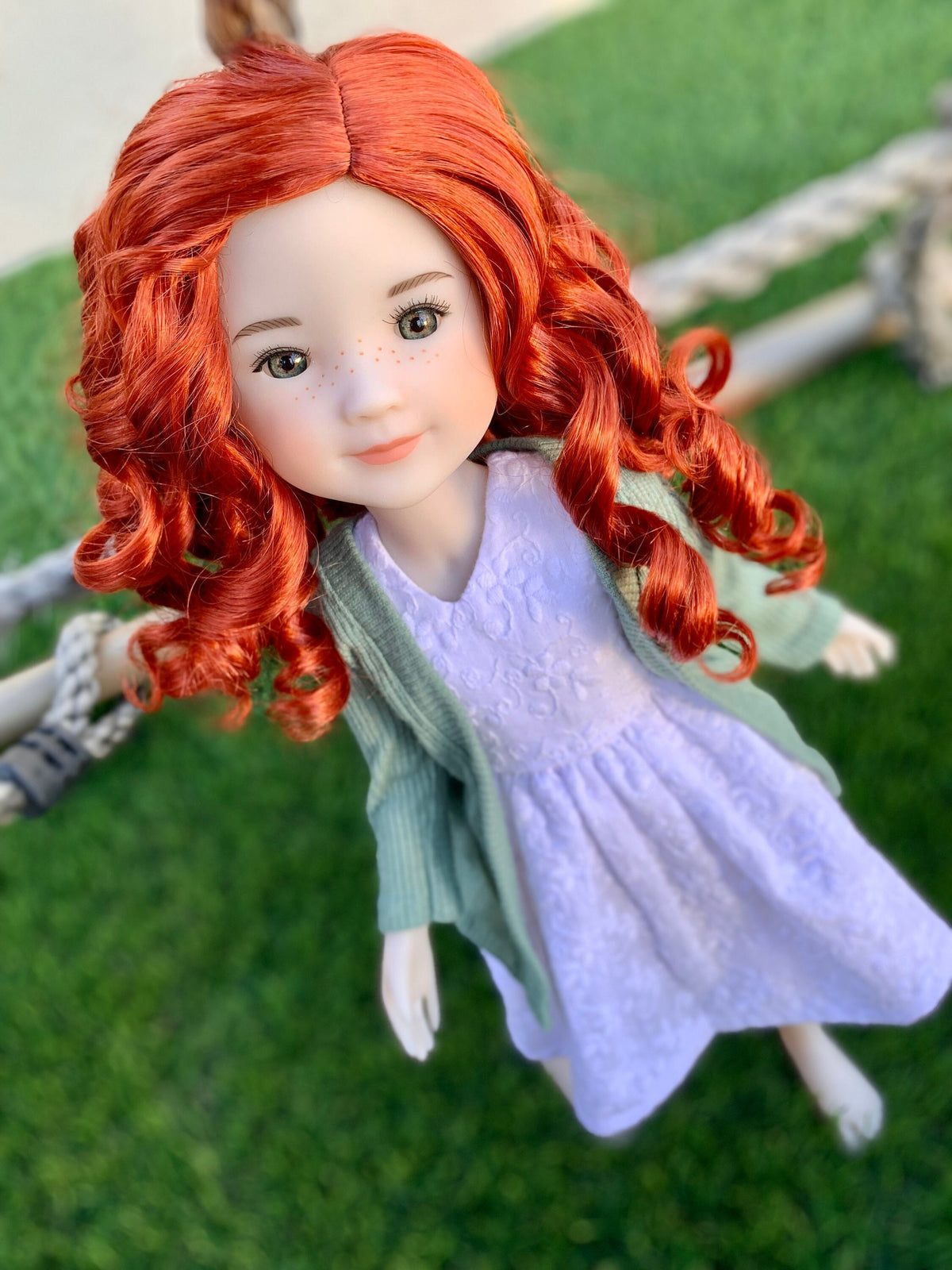 Zazou Exclusive Vegan Mohair Custom doll WIG fits 8-9" head size Kaye Wiggs, RRFF, Meadowdolls Dumplings , bjd, "Stretch Fit"
