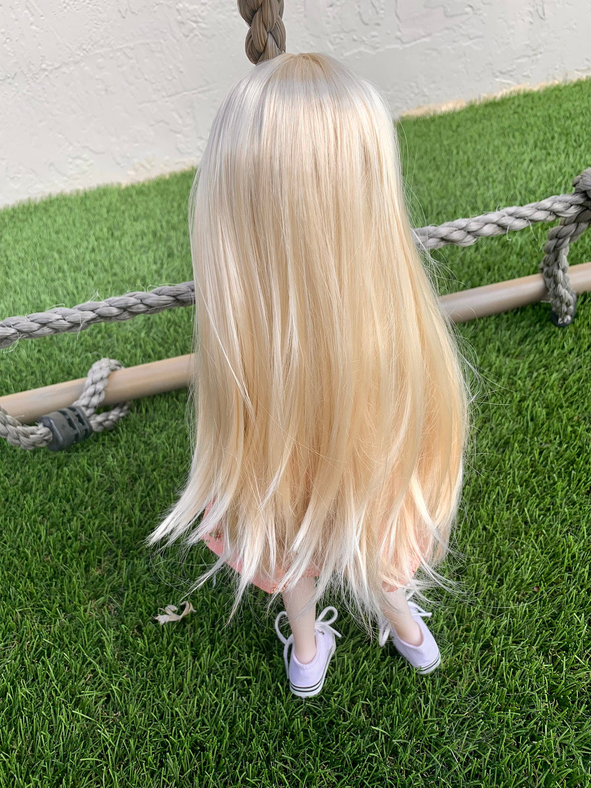 Exclusive Vegan Mohair Custom doll WIG fits 8-9" head size Kaye Wiggs, RRFF, Meadowdolls Dumplings , bjd, "Stretch Fit" Zazou dolls