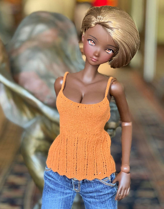 Zazou Custom doll Wig for Smart Dolls - Tangle Resistant- 8.5" head size of Bjd, SD, Dollfie Dream dolls Vegan Mohair