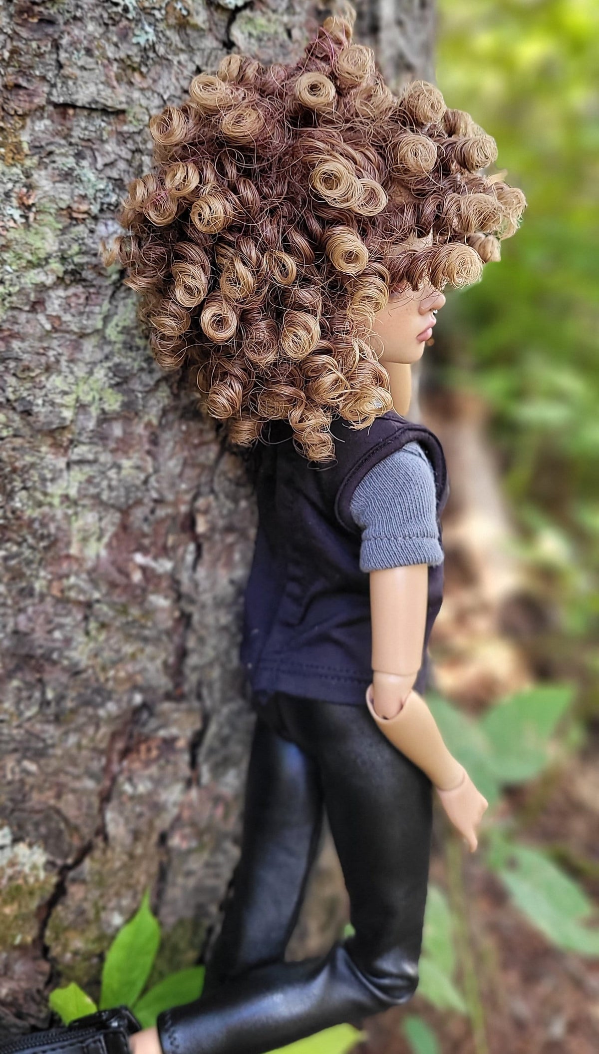 Custom doll Wig for Minifee 1/4 BJD Dolls- "Tan CAPS" 6-7" head size of Bjd, msd, Boneka ,Fairyland Minifee dolls Boho Curls Ombre
