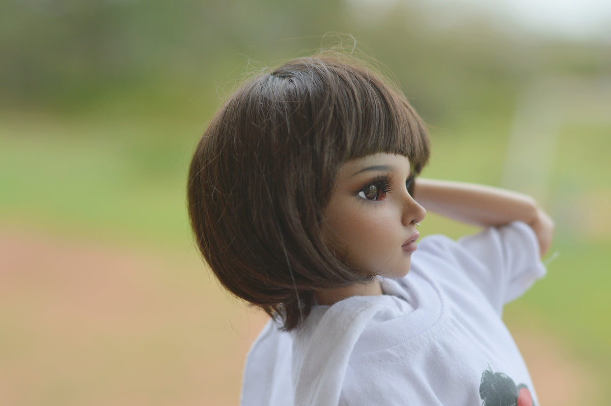 Zazou Dolls Custom doll Wig for Minifee 1/4 BJD Dolls- 6-7" head size of Bjd, msd, Boneka ,Fairyland Minifee dolls mohair