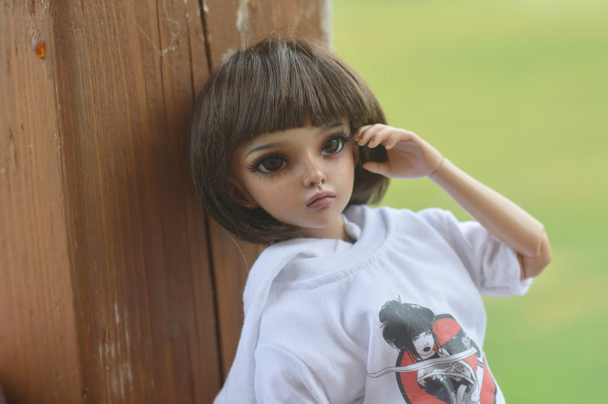 Zazou Dolls Custom doll Wig for Minifee 1/4 BJD Dolls- 6-7" head size of Bjd, msd, Boneka ,Fairyland Minifee dolls mohair