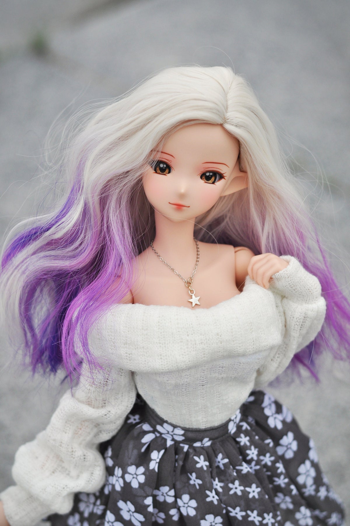 Custom doll WIG for Smart Dolls- Heat Safe - Tangle Resistant- 8.5" head size of BJD, SD, Dollfie Dream dolls curls Tan Cap Pinks