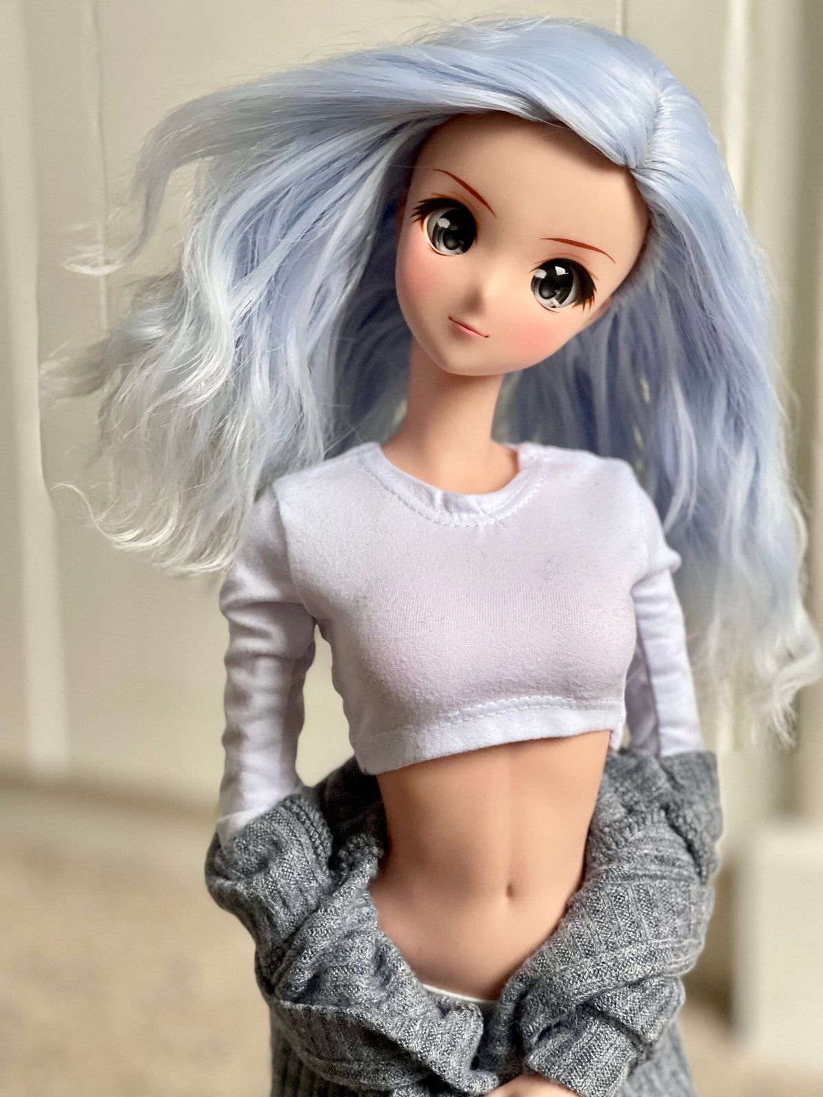 Custom doll Wig for Smart Dolls- Heat Safe - Tangle Resistant- 8.5" head size of Bjd, SD, Dollfie Dream dolls Blue ombre Zazou Dolls