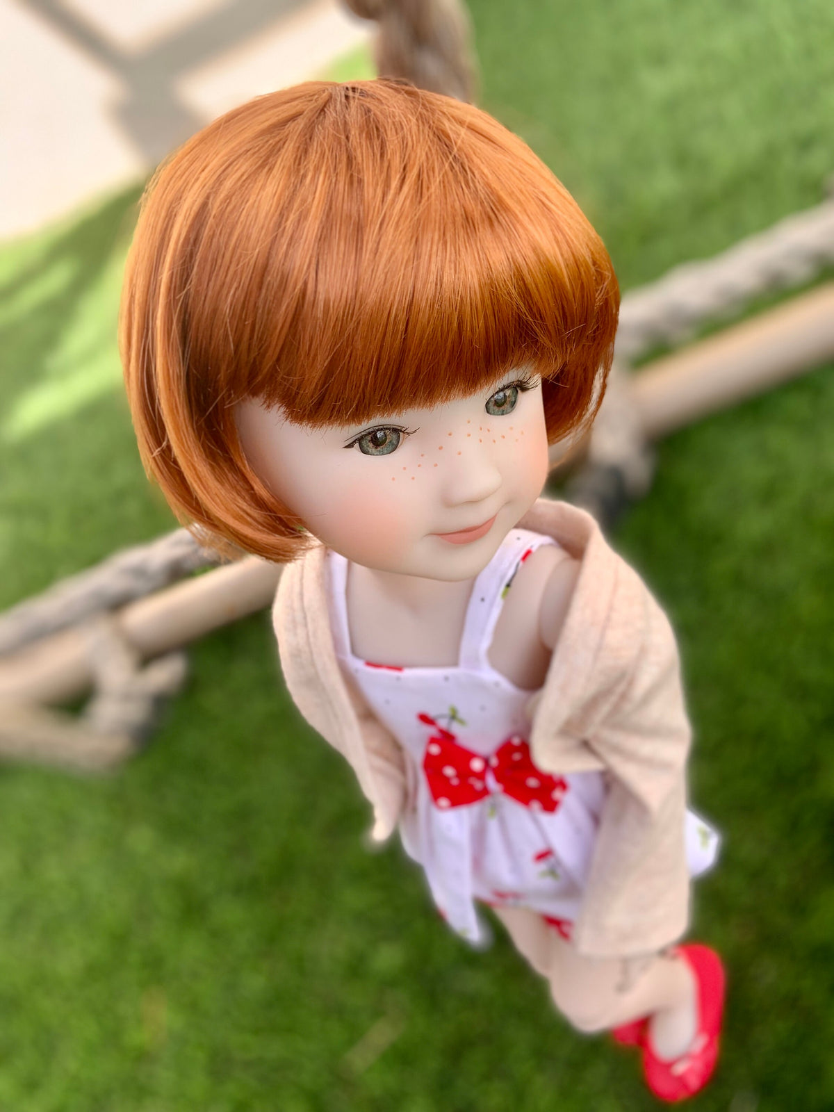 PREORDER Exclusive Vegan Mohair Custom doll WIG Kaye Wiggs, RRFF, Meadowdolls Dumplings , bjd, "Stretch Fit"