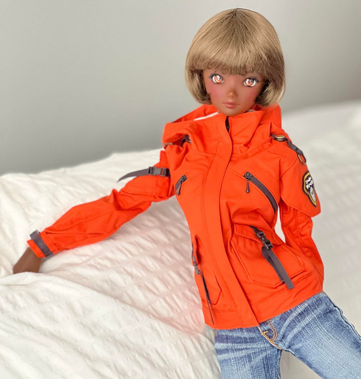 Zazou Custom doll Wig for Smart Dolls- Tangle Resistant- 7-8" head size of Bjd dolls Vegan Mohair Stretch Cap