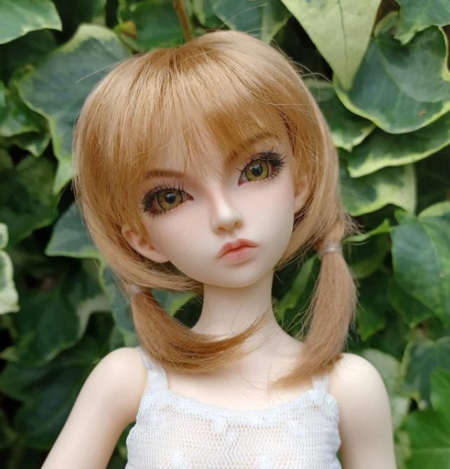 Custom doll Wig for Minifee 1/4 BJD Dolls- "TAN Caps" 6-7" head size of Bjd, msd, Boneka ,Fairyland Minifee dolls mohair Zazou Boneka