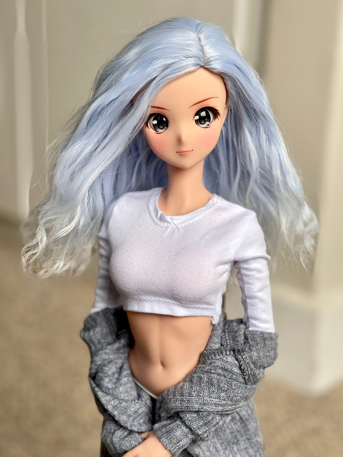 Custom doll Wig for Smart Dolls- Heat Safe - Tangle Resistant- 8.5" head size of Bjd, SD, Dollfie Dream dolls Blue ombre Zazou Dolls