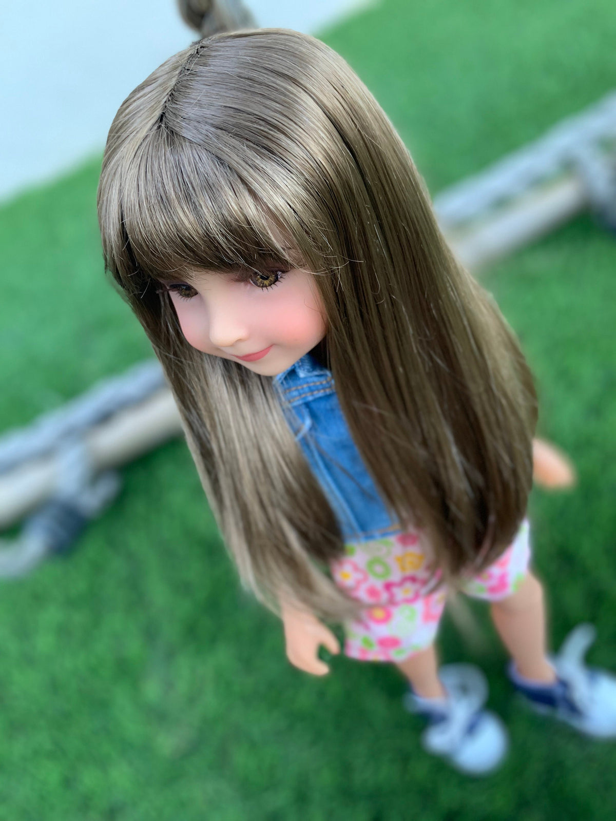 Exclusive Vegan Mohair Custom doll WIG fits 8-9" head size Kaye Wiggs, RRFF, bjd, Girl for All Time Zazou Dolls