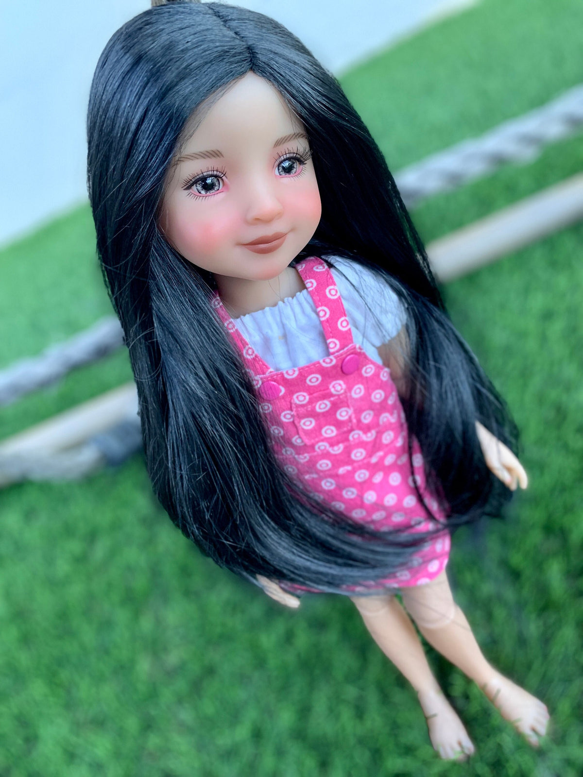 PREORDER Custom doll WIG Exclusive Vegan Mohair-fits 8-9" head size Kaye Wiggs, RRFF, bjd, Girl for All Time "stretch Fit" Zazou Dolls