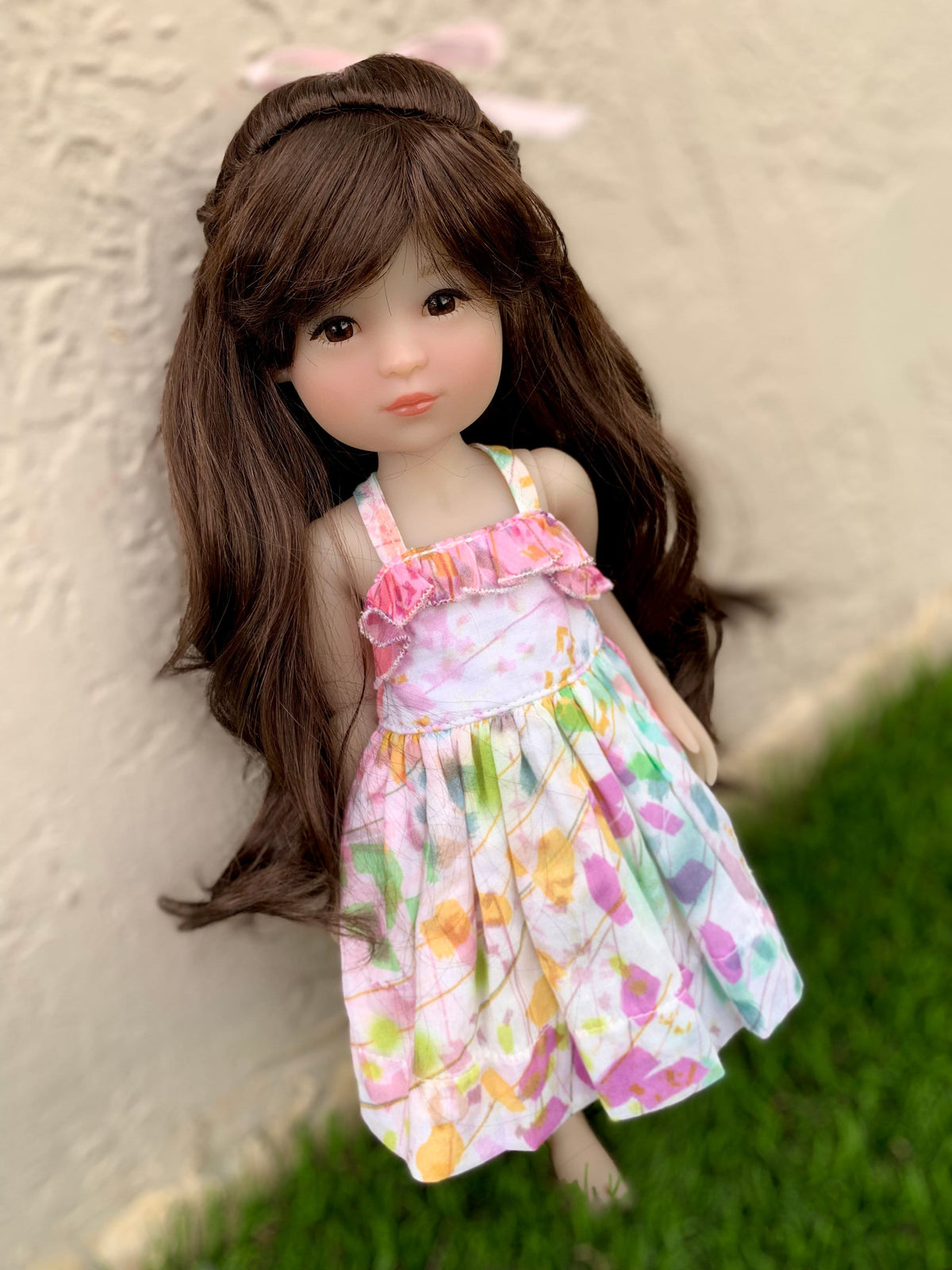 Custom WIG for 13" Dianna Effner Little Darling head size 7-8" siblings, Ellowyne, MyMeadow , Mini Pal Maru, Liz Frost "Stretch Cap"