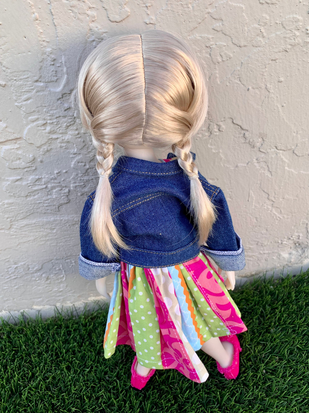 Exclusive Vegan Mohair Custom doll WIG fits 8-9" head size Kaye Wiggs, RRFF, Meadowdolls Dumplings , bjd, "Stretch Fit"
