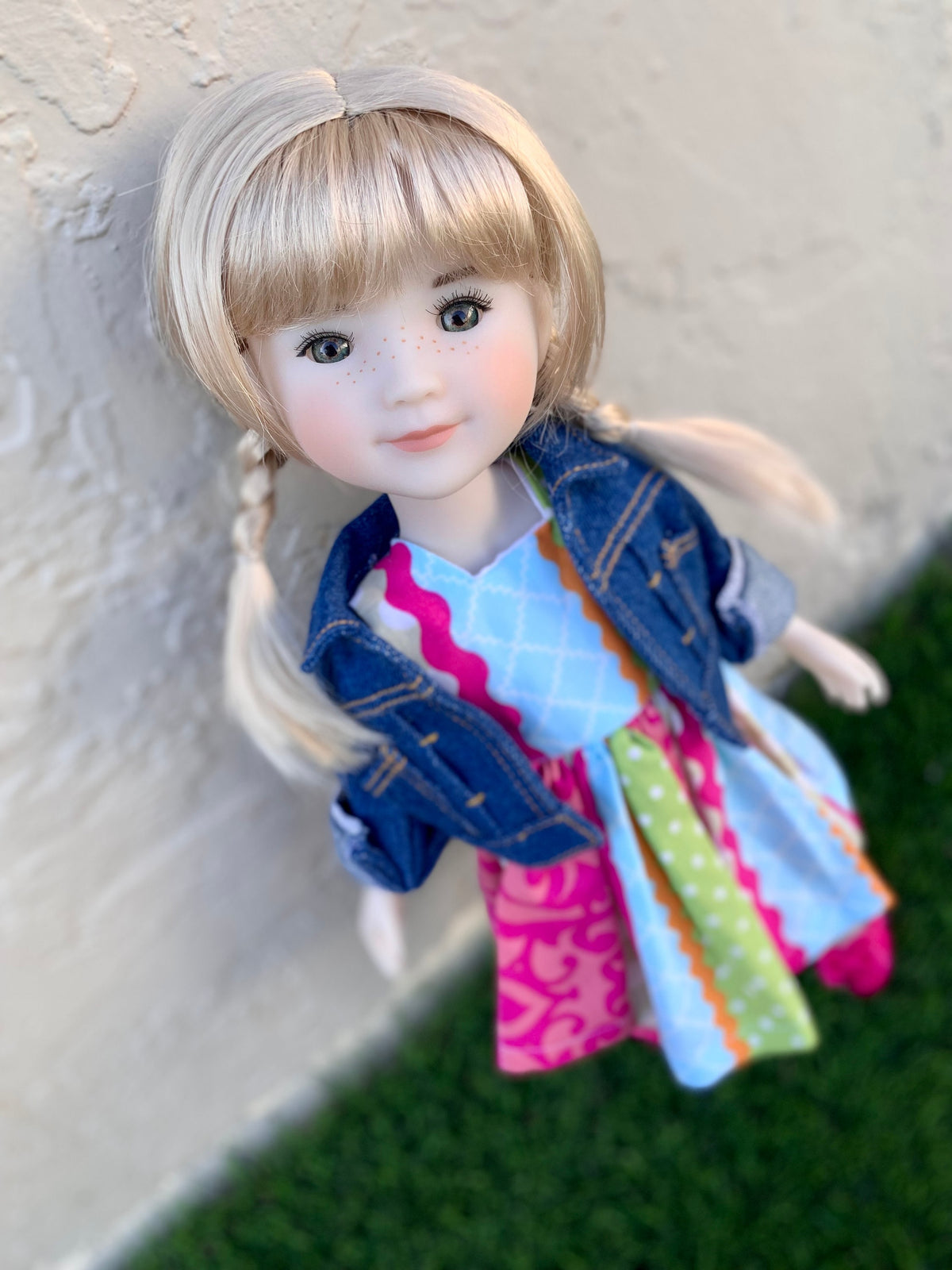 Exclusive Vegan Mohair Custom doll WIG fits 8-9" head size Kaye Wiggs, RRFF, Meadowdolls Dumplings , bjd, "Stretch Fit"