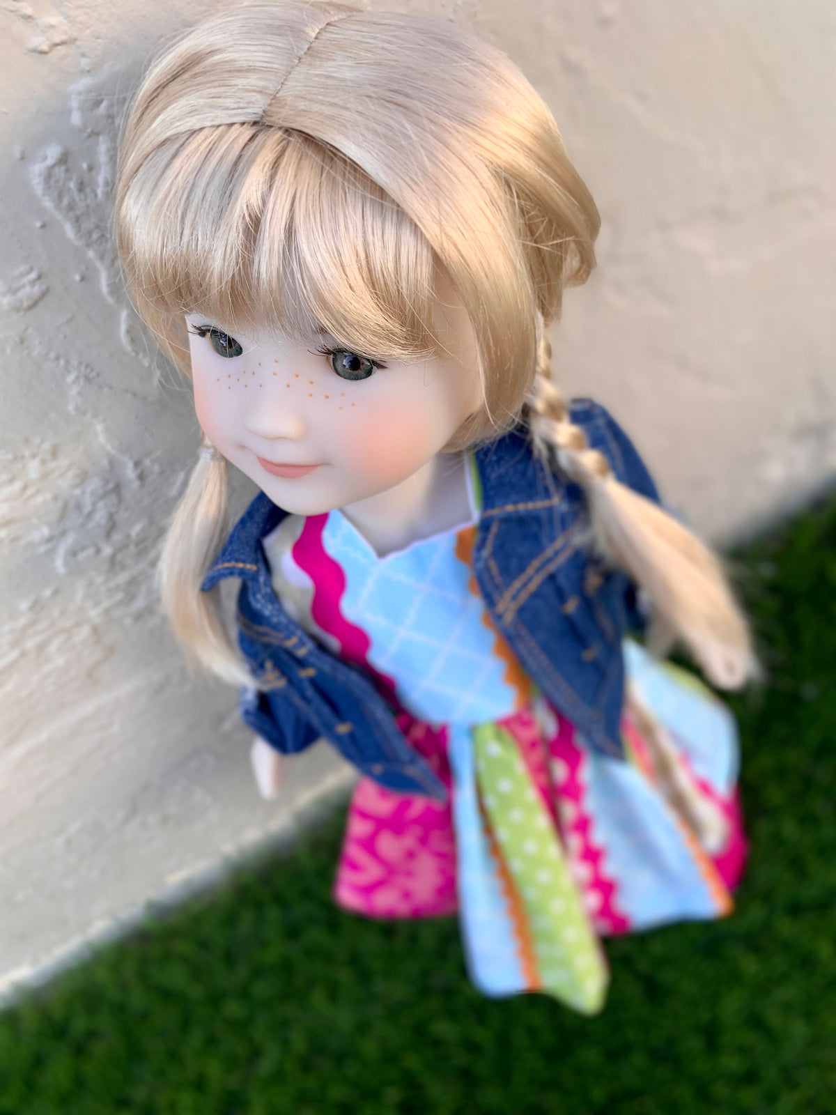Exclusive Vegan Mohair Custom doll WIG fits 8-9" head size Kaye Wiggs, RRFF, Meadowdolls Dumplings , bjd, "Stretch Fit"