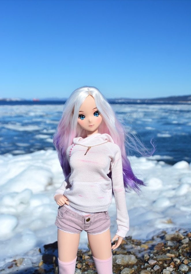 Custom doll Wig for Smart Dolls- "TAN CAPS" 8" head size of Bjd, SD, Dollfie Dream dolls unicorn limited Zazou Dolls