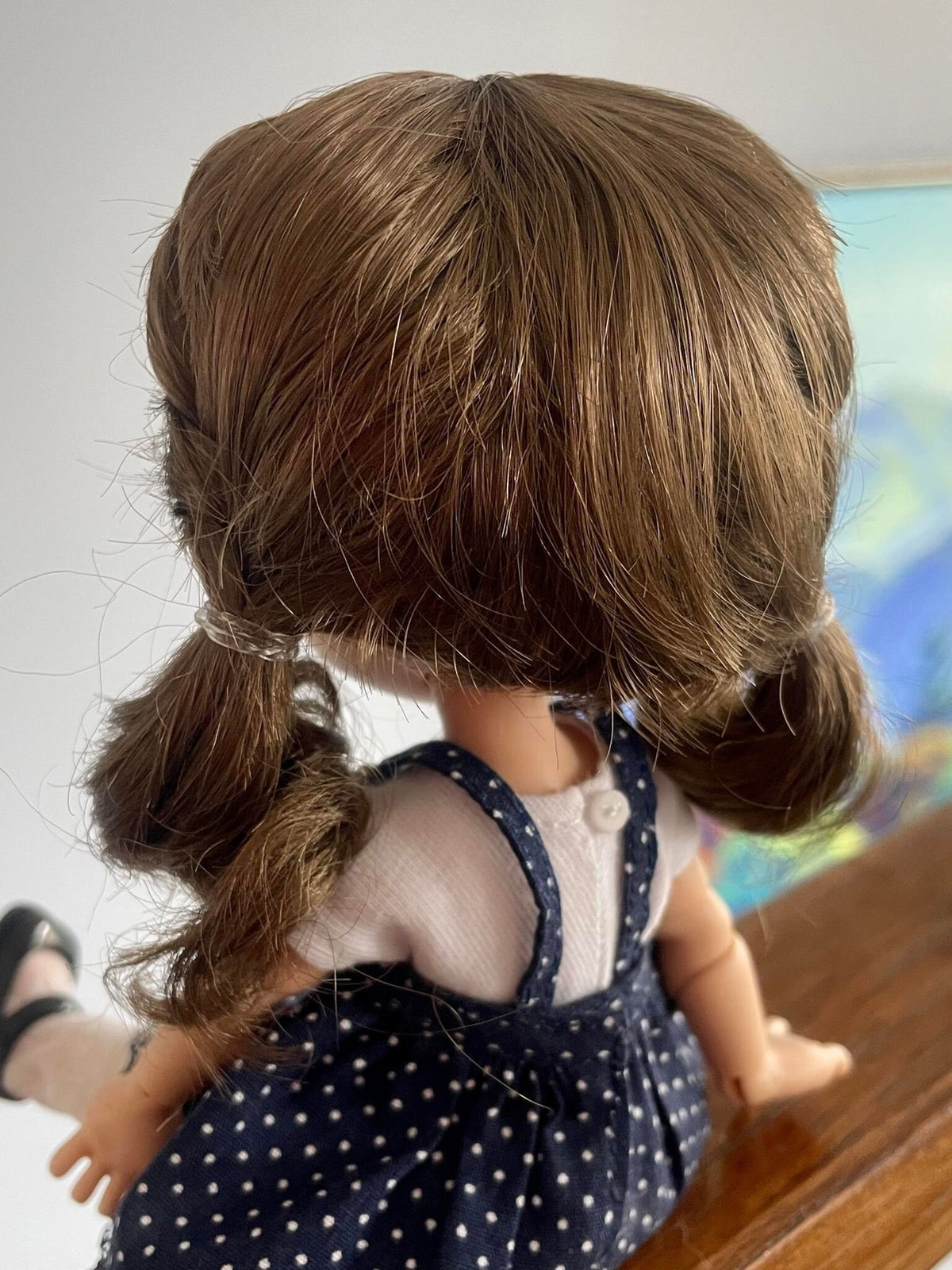 PREORDER Custom WIG for head size 5-6" Lati Doll, Twinkle Meadowdolls, Atelier Momoni dolls or similar Vegan mohair pigtails Zazou Dolls