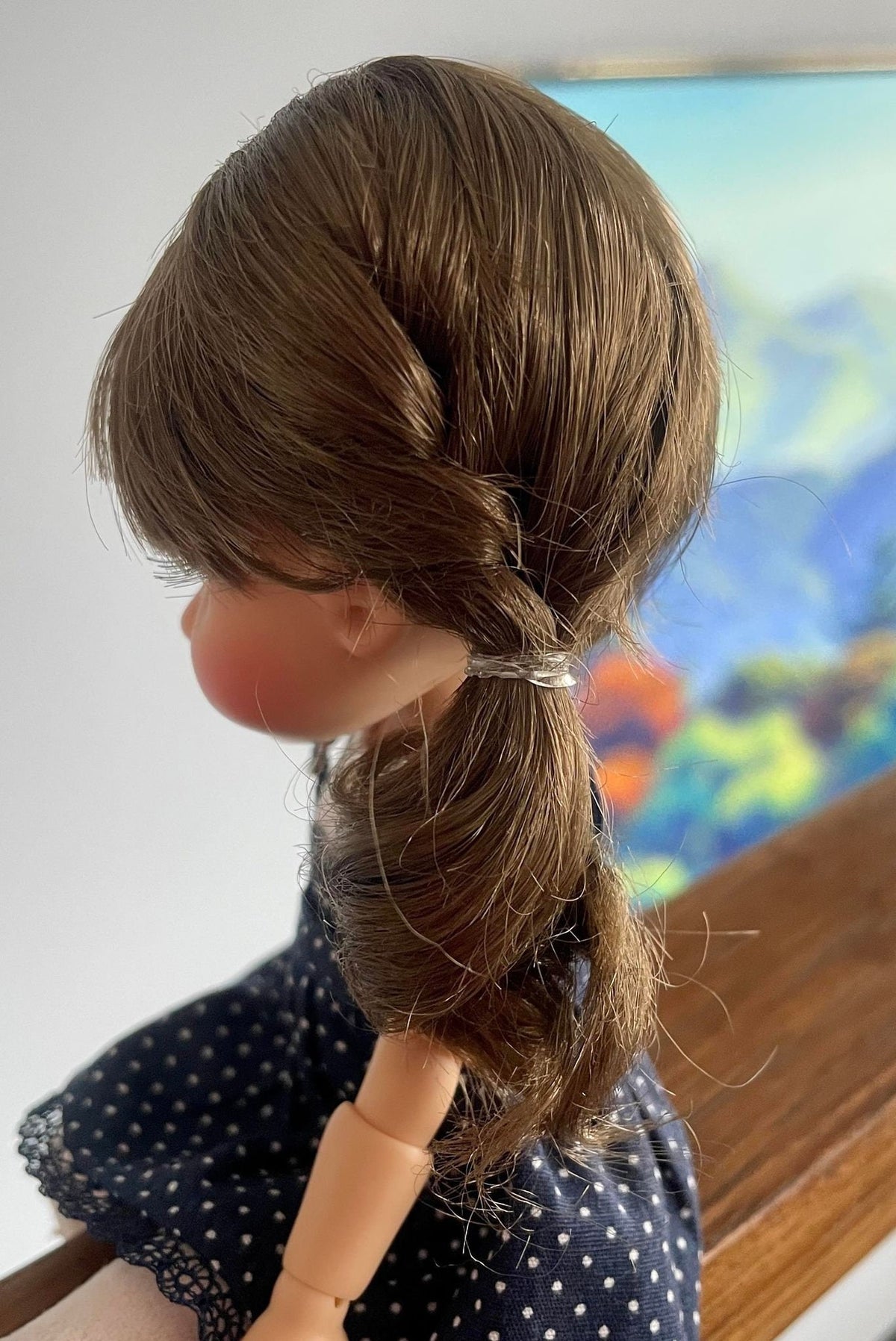 PREORDER Custom WIG for head size 5-6" Lati Doll, Twinkle Meadowdolls, Atelier Momoni dolls or similar Vegan mohair pigtails Zazou Dolls