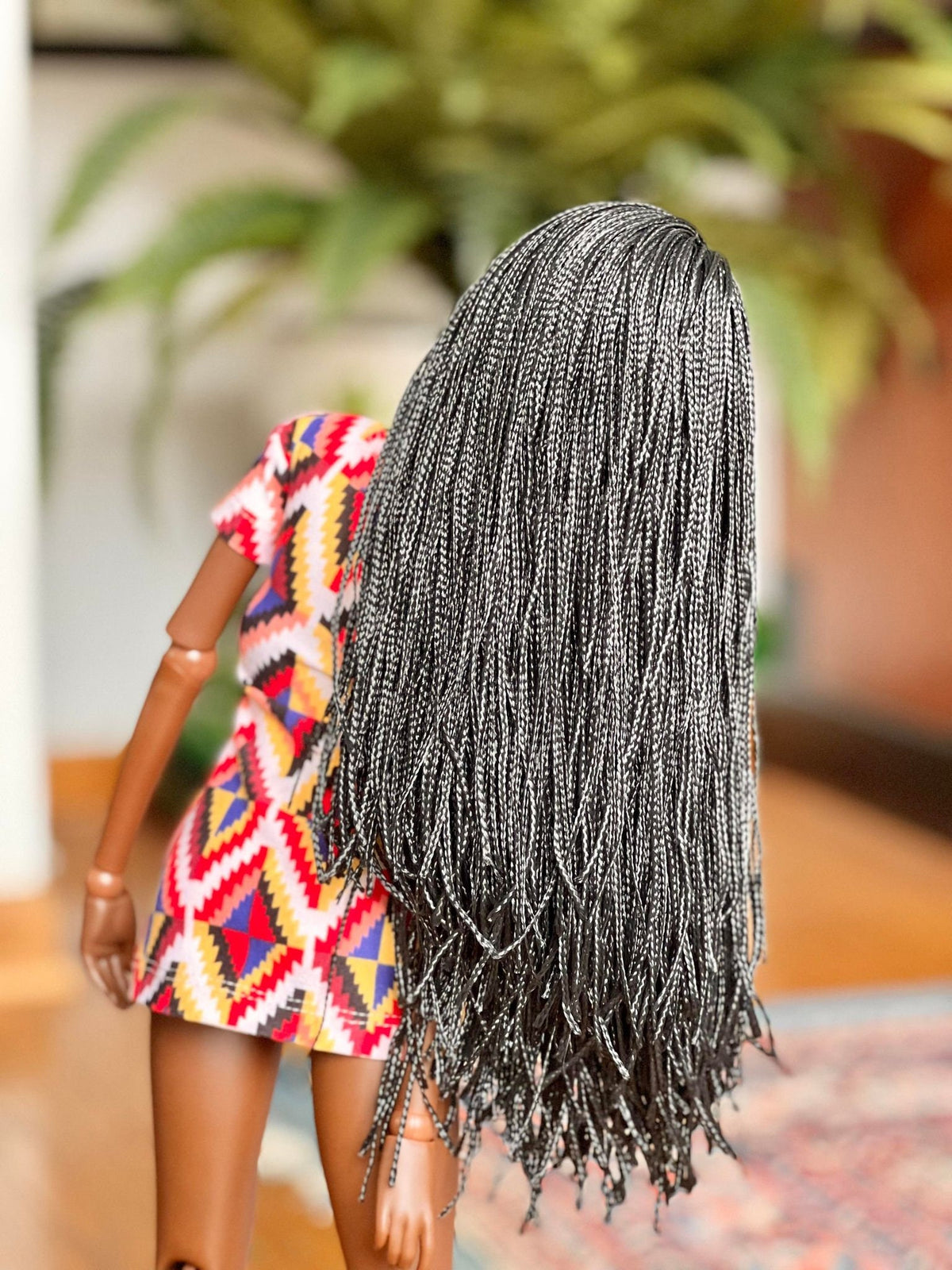 Custom doll WIG for Smart Dolls- Heat Safe - Tangle Resistant- 8.5" head size of Bjd, Sd, Dollfie Dream Micro Braids Zazou Dolls