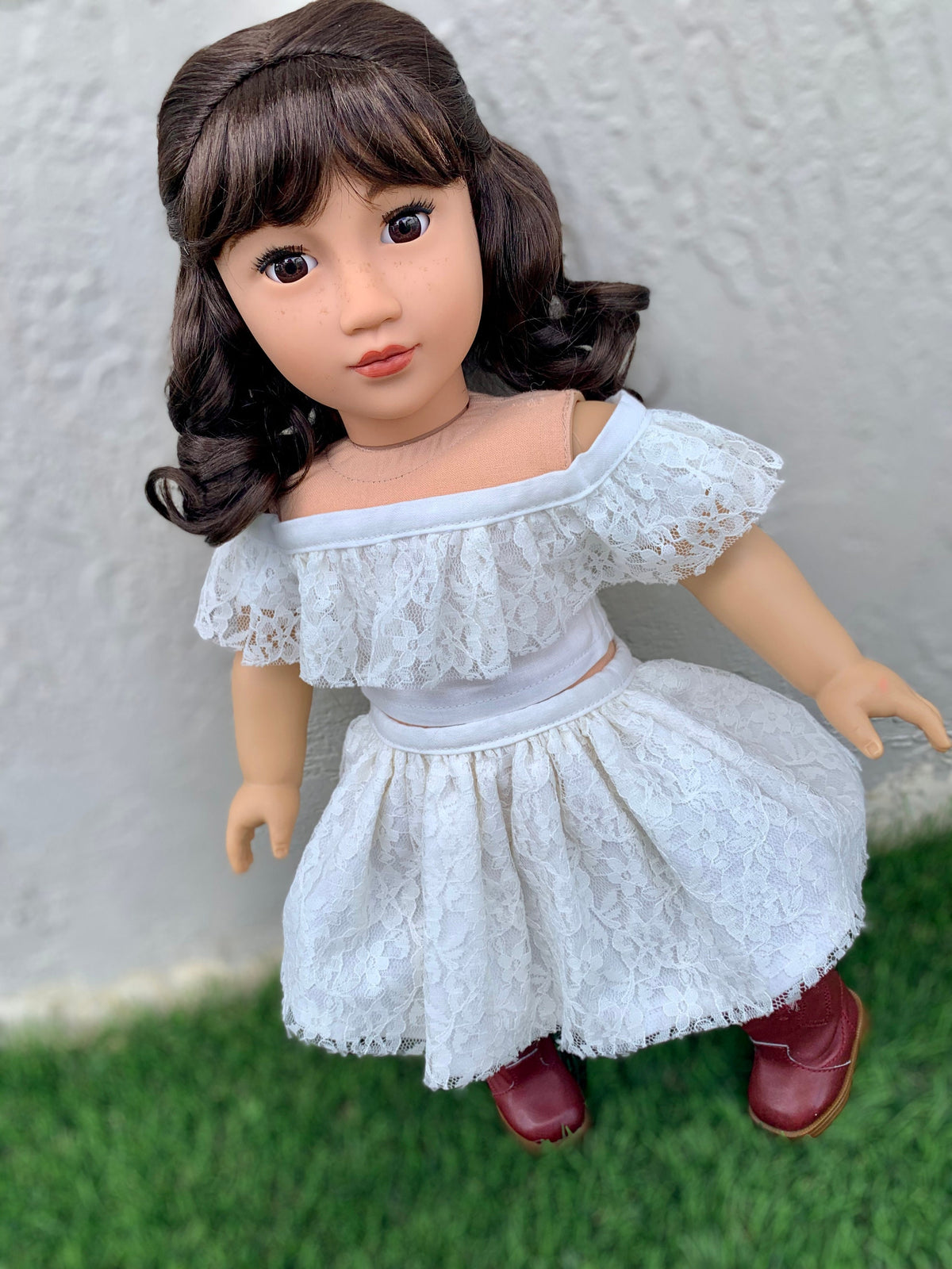 PREORDER Zazou Signature Vegan Mohair™ Fiber for 18 Inch doll - 11" Head Size "Stretch Cap" | Made to Fit 18’’ American Doll OG Meadowdolls