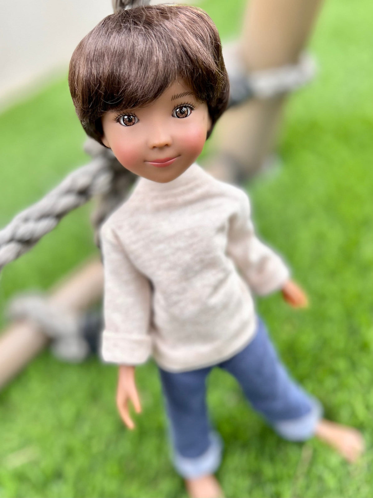 PREORDER Zazou Custom WIG for 13" Dianna Effner Little Darling head size 7-8" siblings, My Meadow, Mini Pal Maru, Liz Frost "Stretch Cap"