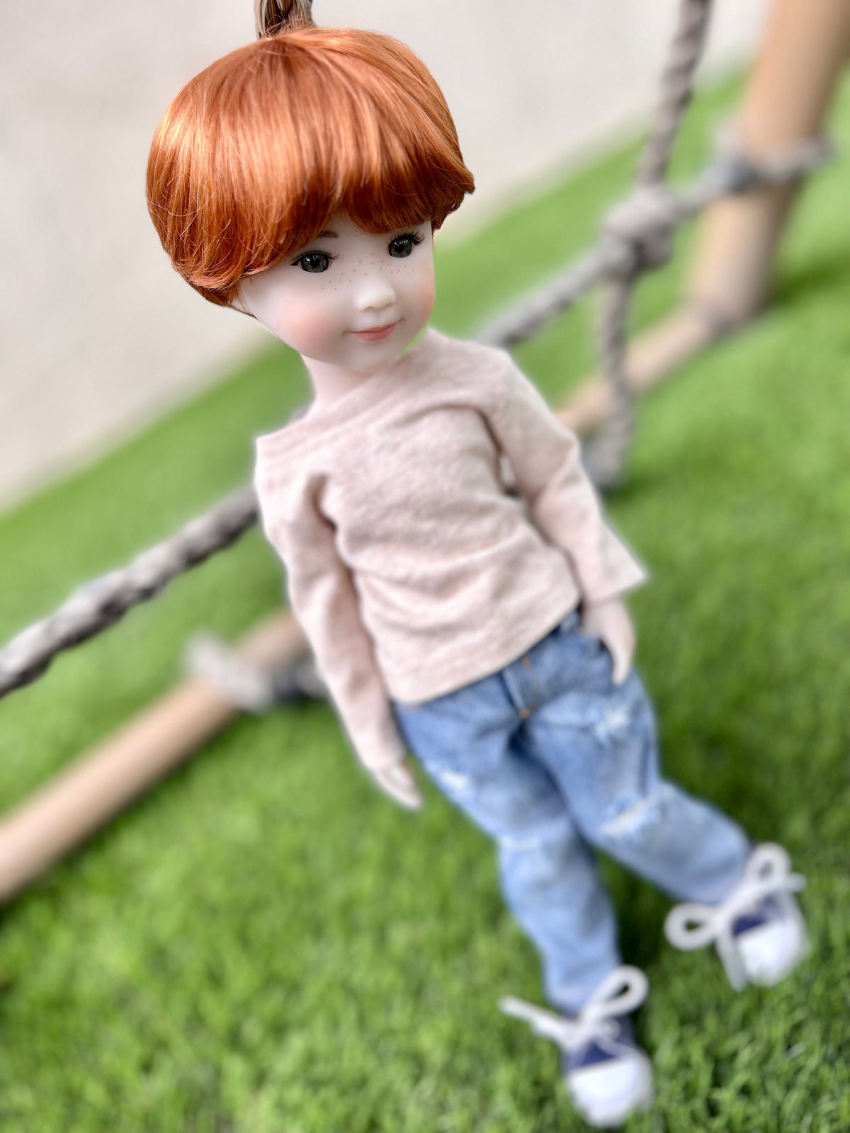 PREORDER Zazou Custom doll WIG Exclusive Vegan Mohair-fits 9-10" head size Kaye Wiggs, RRFF, Wellie Dolls, bjd, "Loose Fit" Boy
