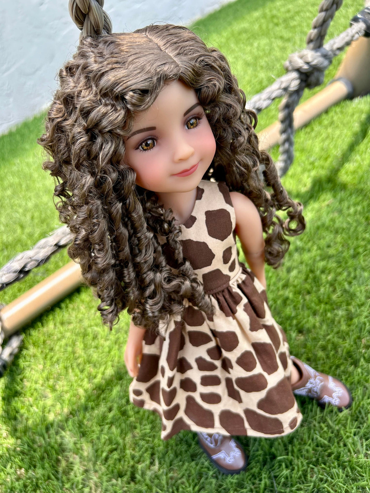 Zazou Custom doll WIG Exclusive Vegan Mohair-fits 9-10" head size Kaye Wiggs, RRFF, Wellie Dolls, bjd, Girl All Time "Loose Fit"