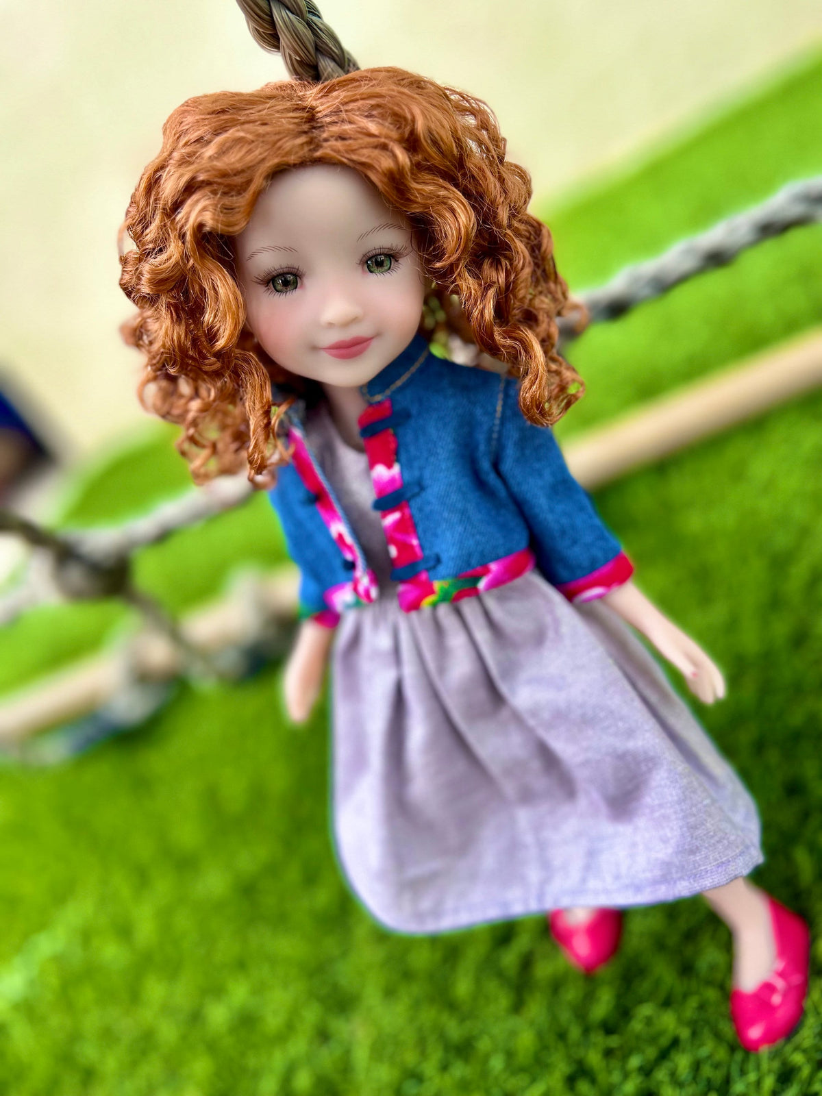 Custom doll WIG Exclusive Vegan Mohair-fits 9-10" head size Kaye Wiggs, RRFF, Wellie Dolls, bjd, Girl for All Time "Loose Fit"
