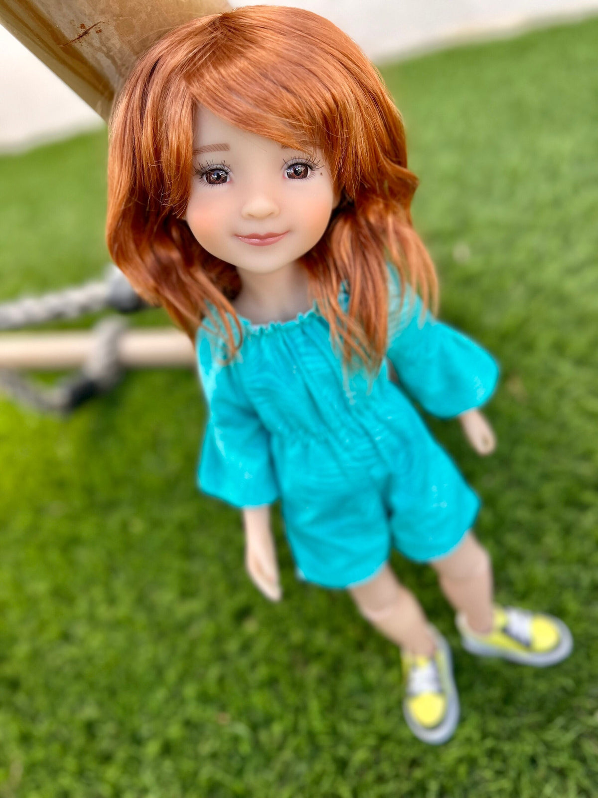 PREORDER Custom doll WIG Exclusive Vegan Mohair-fits 9-10" head size Kaye Wiggs, RRFF, ww, bjd, "Loose Fit" Zazou Side bangs