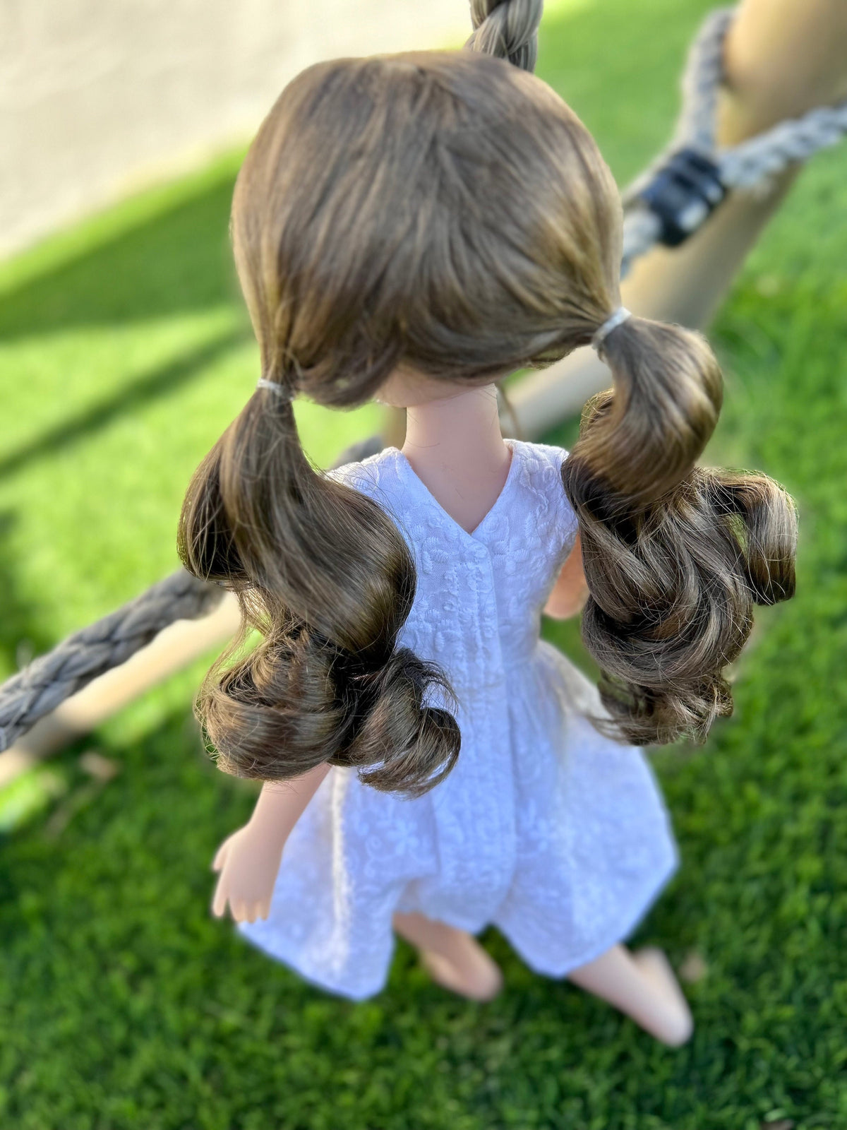 PREORDER Custom doll WIG Exclusive Vegan Mohair-fits 9-10" head size Kaye Wiggs, RRFF, Wellie Dolls, bjd, "Loose Fit" Zazou Dolls