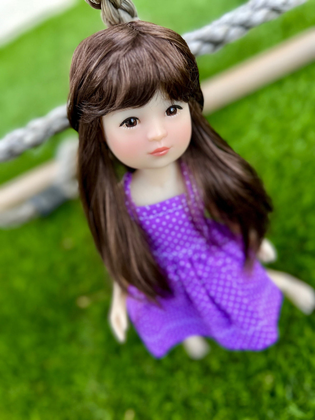 zazou Custom WIG for 13" Dianna Effner Little Darling head size 7-8" siblings, Ellowyne, My Meadow Avery, "Stretch Cap »