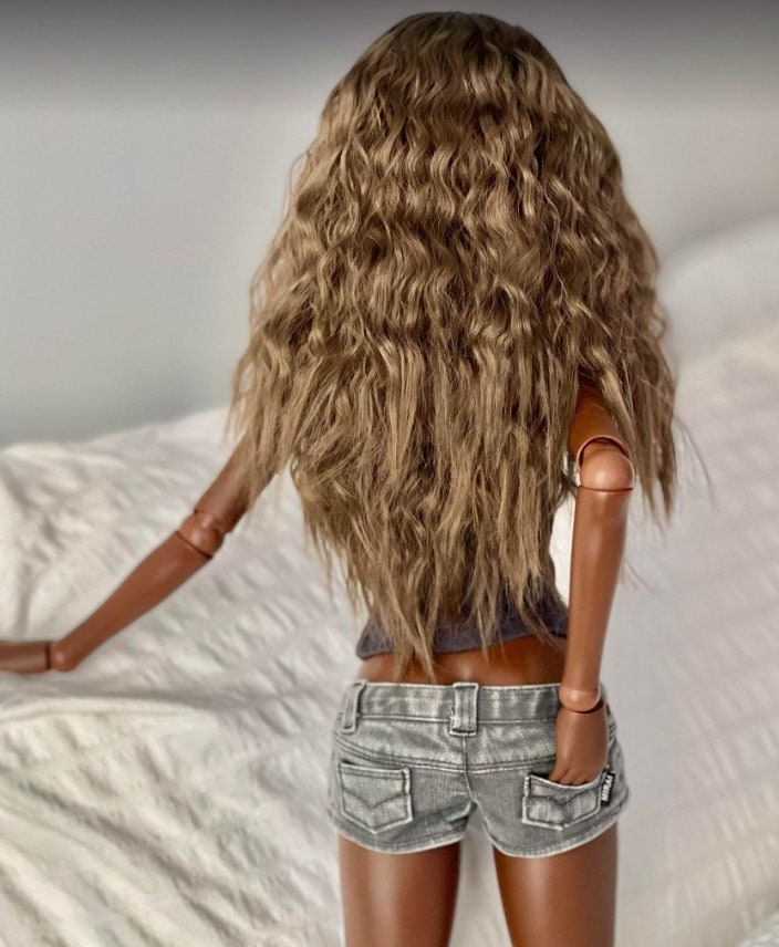 Custom doll Wig for Smart Dolls- Heat Safe - Tangle Resistant 8" head size of Bjd dolls Vegan Mohair Zazou
