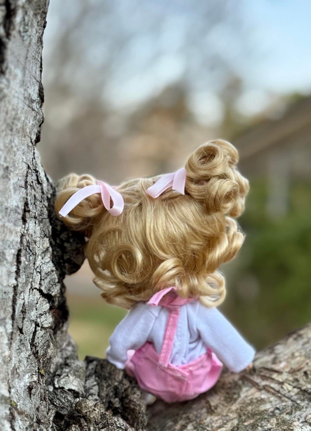 Custom WIG for head size 6-7" Meadowdolls CHIBBIS, BJD, Minifee or similar Vegan mohair pigtails Zazou Dolls