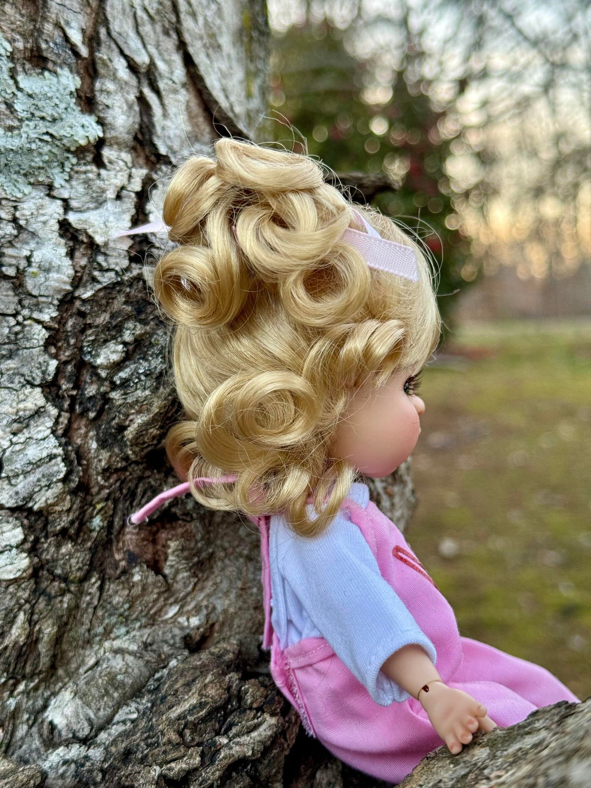 Custom WIG for head size 6-7" Meadowdolls CHIBBIS, BJD, Minifee or similar Vegan mohair pigtails Zazou Dolls