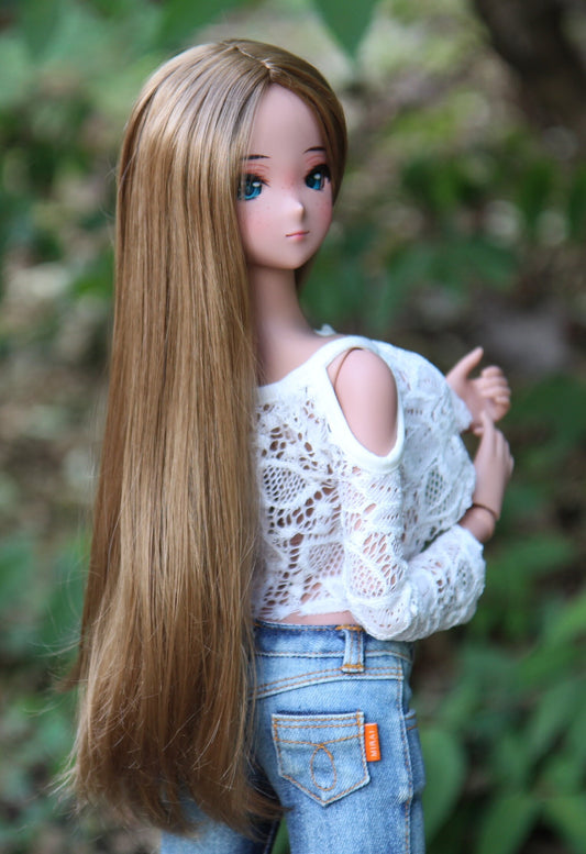 Zazou Dolls Custom doll Wig for Smart Dolls - Tangle Resistant- 8.5" head size of Bjd, SD, Dollfie Dream dolls Vegan Mohair Gift