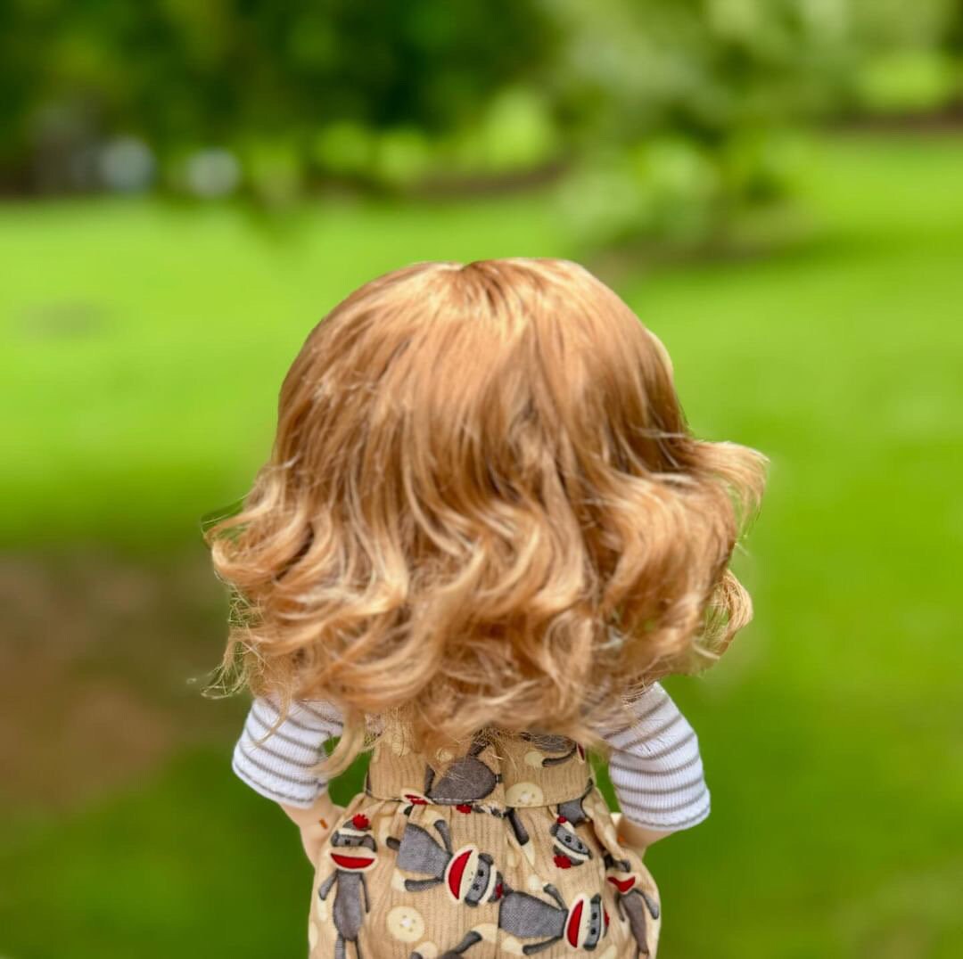 Custom WIG for 13" Dianna Effner Little Darling head size 7-8" Siblings, Meadowdolls Dumplings, Forever Virginia doll "Stretch Cap"