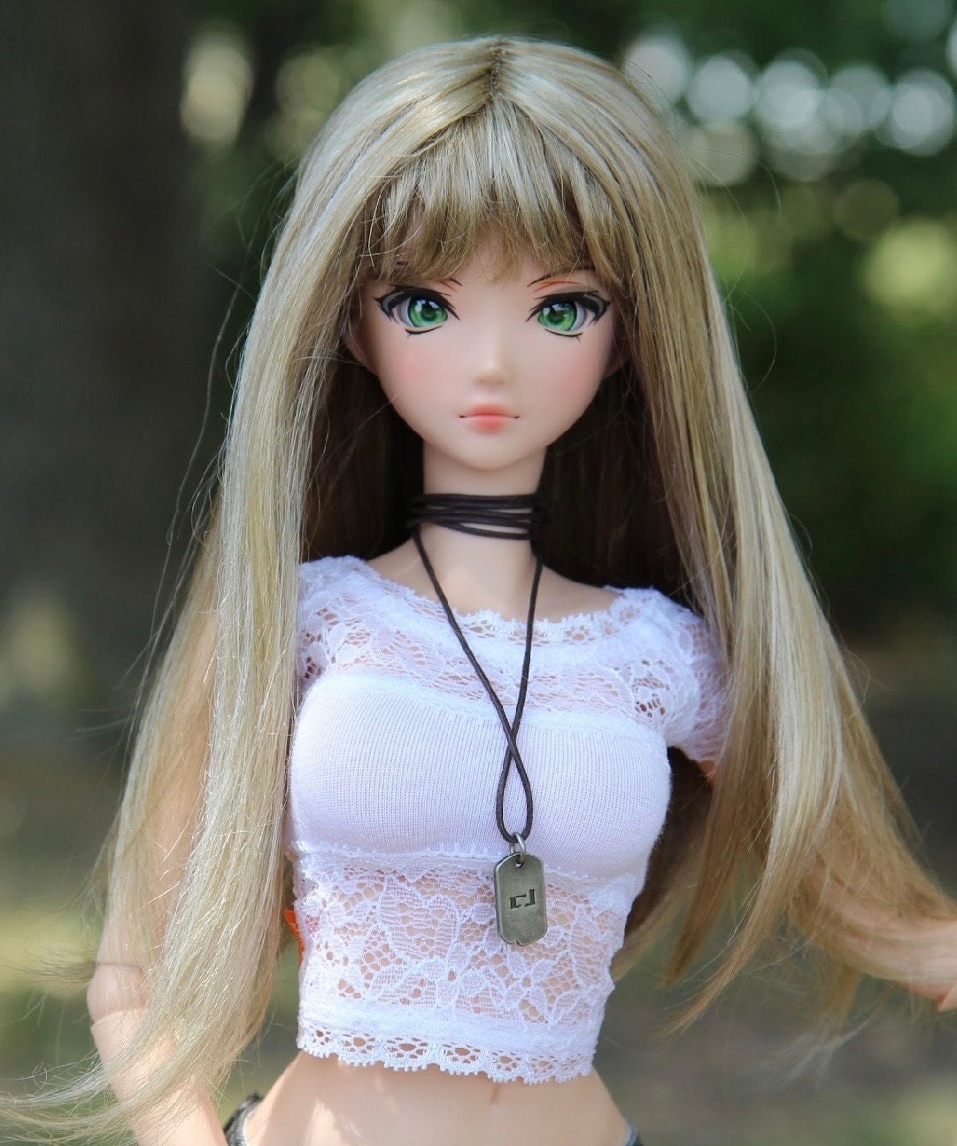 Zazou Dolls Custom doll Wig for Smart Dolls - Tangle Resistant- 8.5" head size of Bjd, SD, Dollfie Dream dolls Vegan Mohair