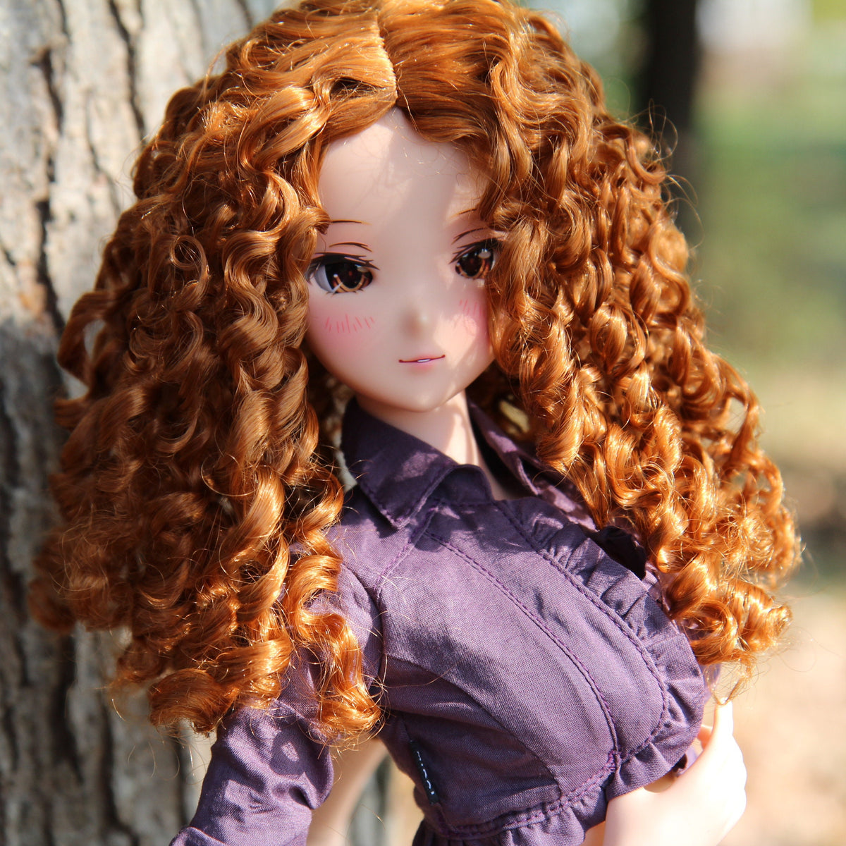 Zazou Dolls Custom doll Wig for Smart Dolls - Tangle Resistant- 8" head size of Bjd, SD, Red curls