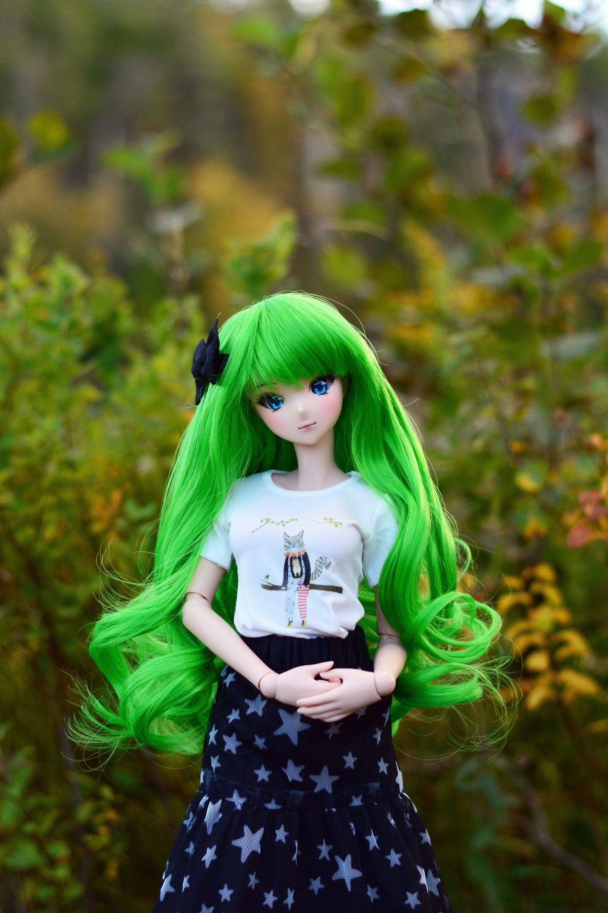 Custom doll WIG for Smart Dolls- Heat Safe- Tangle Resistant- 8.5" head size Bjd, Sd dolls "Tan Caps" C.C Lelouch Zazou Dolls Green