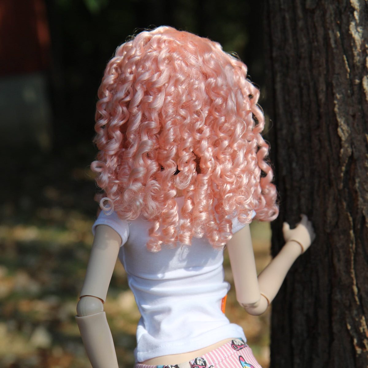 Zazou Dolls Custom doll Wig for Smart Dolls - Tangle Resistant- 8" head size of Bjd, SD, Pink curls