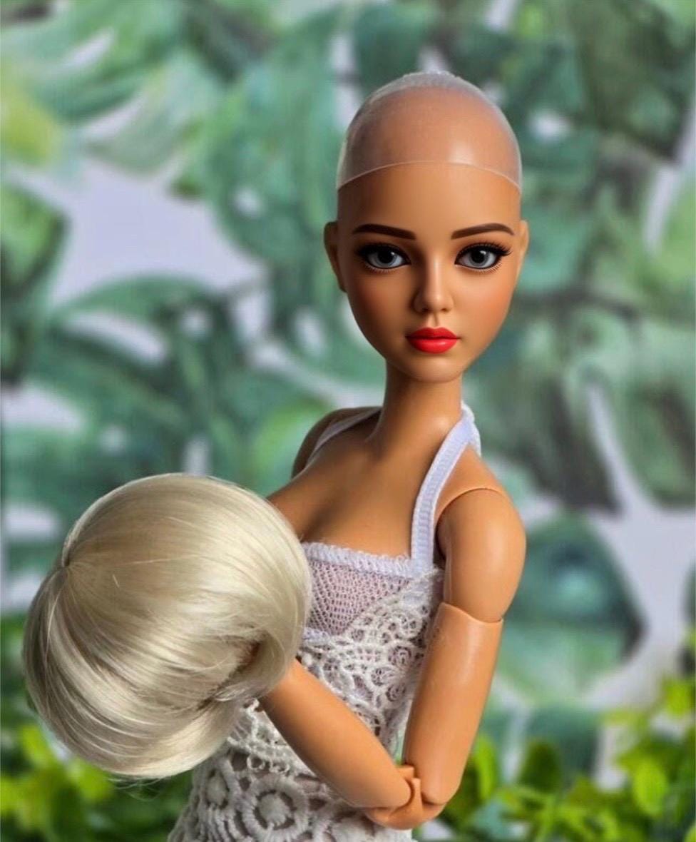 Silicone wig cap for 1/6 doll